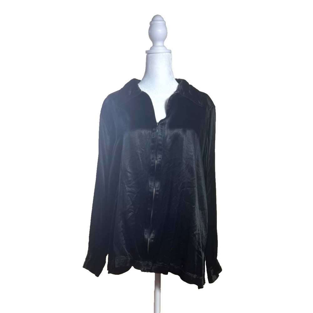 Vintage 90s Lane Bryant Satin Jacket Womens‎ 18/20 Plus Size Retro Statement